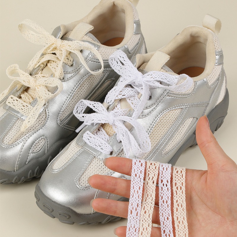 Lace Replacement Flat - Кружевные плоские шнурки белого и бежевого